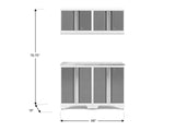 NewAge Bold 3.0 Series All-in-One Lockable Steel Garage Cabinetry Set with Stainless Steel Top, White/Platinum, 48-in x 18-in x 76.75-in, 5-pc image 2