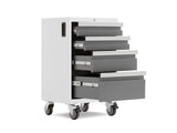 NewAge Bold 3.0 Series Lockable 4-Drawer Rolling Tool Cabinet, Fully-Welded, 600-lb Capacity, White/Platinum, 21-in image 2