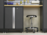 NewAge Bold Series Lockable 24-Gauge Steel Garage Cabinetry Set with Bamboo Top, Black/Grey, 48-in x 18-in x 76.75-in, 5-pc image 5