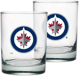 NHL Winnipeg Jets Hockey Rocks Glass, 2-pk image 2