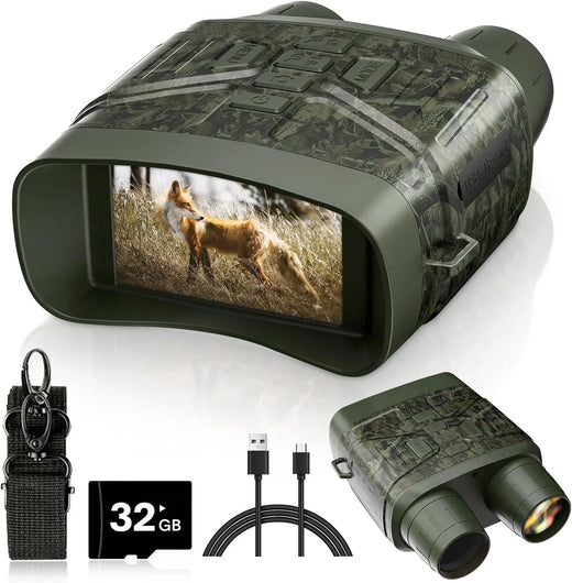 Night Vision Goggles - 4K Night Vision Binoculars with 5000mAh Rechargeable Battery, 32GB Tf Card Can Save Photo and Video, 3'' HD Screen for...