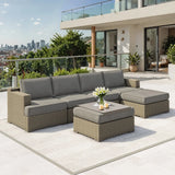 Niko Heritage 6-piece Patio Sectional Conversation Set image 4