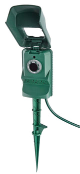 NOMA 3-Outlet Outdoor Power Stake with 6-ft Cord and Timer, Green image 3