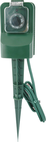 NOMA 3-Outlet Outdoor Power Stake with 6-ft Cord and Timer, Green image 5