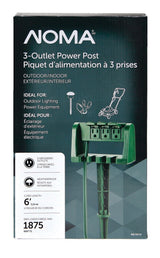 NOMA 3-Outlet Outdoor Power Stake with 6-ft Cord, Green image 2