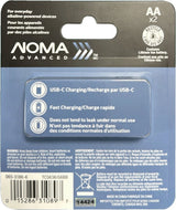 NOMA Advanced 2400 mAh USB C-Type Rechargeable Li-Ion Batteries, 2-pk image 8