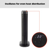 NOMA Digital Tower Ceramic Heater withRemote Control & Thermostat, 1500W, White, 24-in image 7
