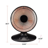NOMA Oscillating Parabolic Dish Portable Radiant Electric Space Heater, 1000W, Black image 5