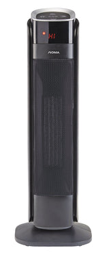 NOMA Oscillating Tower Ceramic Heater withRemote Control & Thermostat, 1500W, Black, 24-in image 2