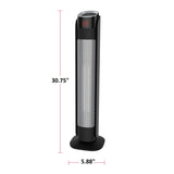 NOMA Oscillating Tower Ceramic Heater withRemote Control & Thermostat, 1500W, Black, 30-in image 7