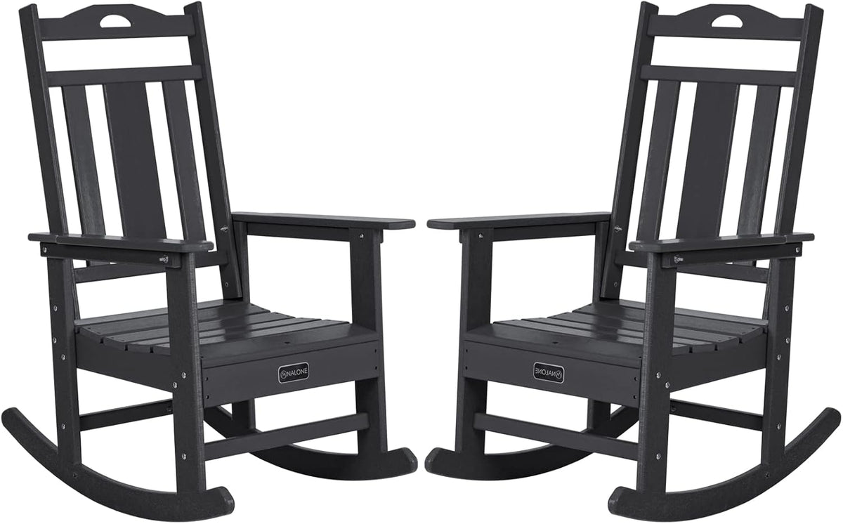 Outdoor Rocking Chairs Set of 2, Hdpe All Weather Resistant Rocking Chair for Porch, Oversized Patio Rocker Chair for Adult, Outdoor Rockers...