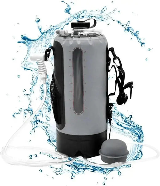 Outdoor Sports Water Bag, Portable Solar Shower Set, with Pressure Foot Pump, Foldable Travel Water Storage Device, Suitable for Camping,...