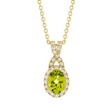Oval Cut Peridot and Diamond Pendant (0.19 Ctw) for Garage and Travel image 2