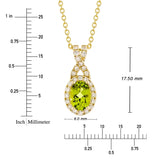 Oval Cut Peridot and Diamond Pendant (0.19 Ctw) for Garage and Travel image 5