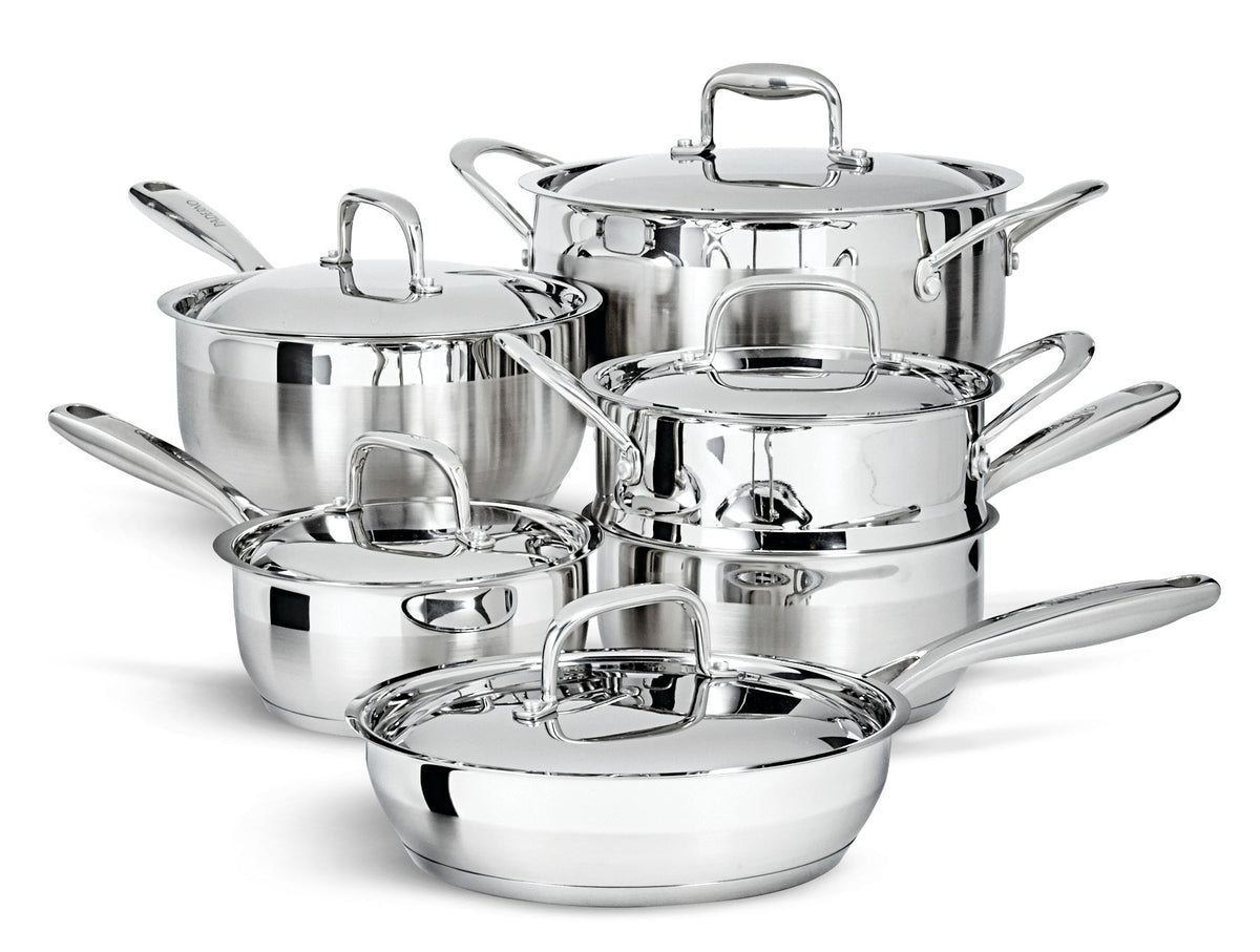 PADERNO Canadian Classic Stainless Steel Cookware Set, Dishwasher & Oven Safe, 11-pc