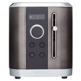 PADERNO Even Heat Wide Slots Toaster with 9 Settings, Black Stainless Steel, 2-Slices