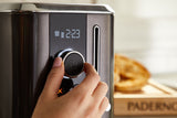 PADERNO Even Heat Wide Slots Toaster with 9 Settings, Black Stainless Steel, 2-Slices image 4