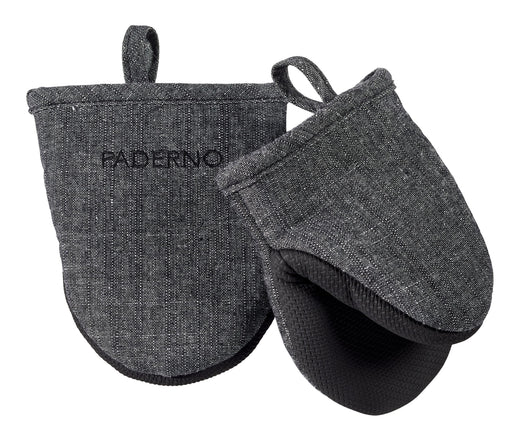 PADERNO Neoprene Palm Mini Mitts, Black Chambray, One-Size, 2-pk