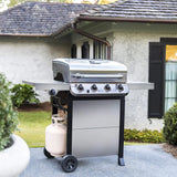 Performance Series Convective 4-Burner with Side Burner Cart Propane Gas Stainless Steel Grill - for Outdoor Spaces image 3