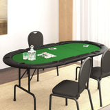 Poker and Game Table - 10-person Foldable Poker Table - Green - 206x106x75 Cm, 32 Kg - Green for Home Organization