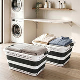 Pop N' Load Collapsible Laundry Basket 2-pack, Black and White view 2
