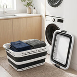 Pop N' Load Collapsible Laundry Basket 2-pack, Black and White view 3