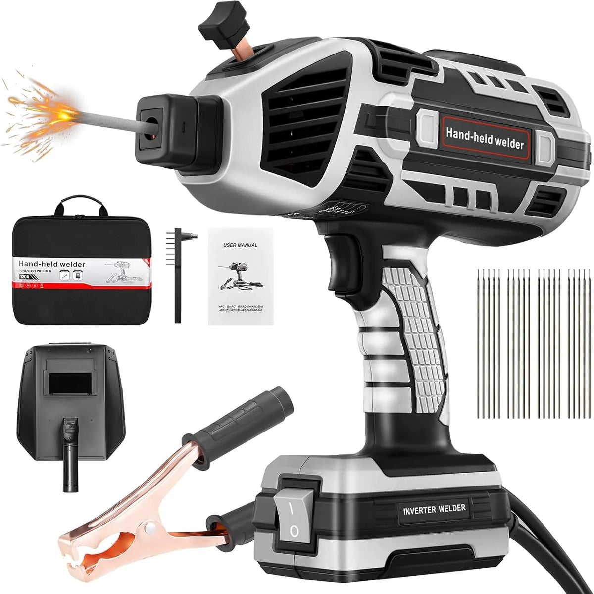 Portable Electric Welding Machine,110v Portable Welder Handheld with Igbt Inverter 5 Variable Current Adjustment,portable Arc Welder Gun,...