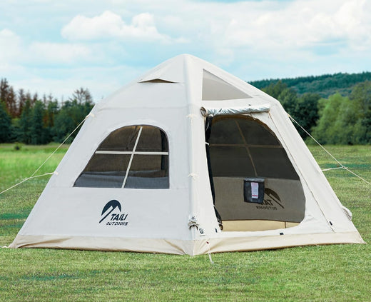 Portable Inflatable Camping Tent, Equipped with A Manual Pump, Suitable for 3/4/6 People, Easy to Set Up, Suitable for Outdoor Activities....