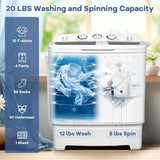 Portable Mini Compact Two-cylinder Washing Machine (17.6 Pounds) - Spanish Model, Rotary Type, Blue White image 2