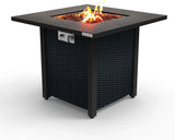 Propane Fire Pit Table, 40,000 Watt Outdoor Square Gas Fire Pit, with Lid, Weather-resistant Metal Material, Adjustable Flame, Rock Melting...
