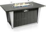 Propane Fire Pit Table, 40,000 Watt Outdoor Square Gas Fire Pit, with Lid, Weather-resistant Metal Material, Adjustable Flame, Rock Melting... image 2