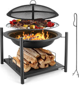 Propane Fire Pit Table, 40,000 Watt Outdoor Square Gas Fire Pit, with Lid, Weather-resistant Metal Material, Adjustable Flame, Rock Melting... image 4