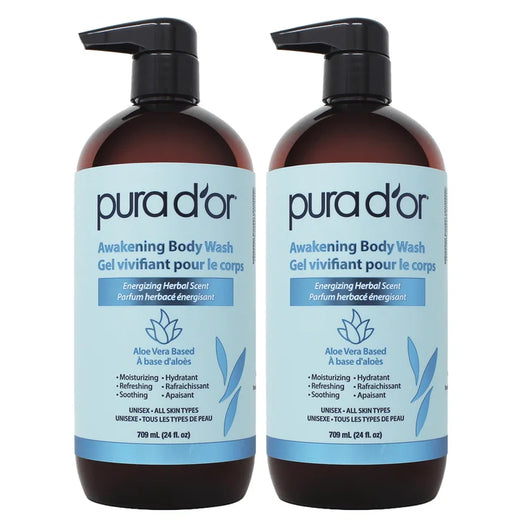 Pura D'or Awakening Body Wash, 2 X 709 Ml for Home Organization