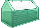 Raised Garden Bed with Cover Outdoor Galvanized Metal Planter Box Kit, w/ 2 Large Screen Windows Mini Greenhouse 20pcs T Tags 1 Pair of... image 2