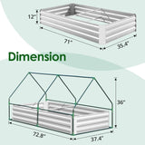 Raised Garden Bed with Cover Outdoor Galvanized Metal Planter Box Kit, w/ 2 Large Screen Windows Mini Greenhouse 20pcs T Tags 1 Pair of... image 3