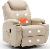 Recliner Chair, Rocking Chair with Massage and Heat, 360° Swivel Recliner Chairs for Adults, Rocker Manual Recliner with Remote Control and... image 2