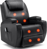 Recliner Chair, Rocking Chair with Massage and Heat, 360° Swivel Recliner Chairs for Adults, Rocker Manual Recliner with Remote Control and... image 3