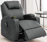 Recliner Chair, Rocking Chair with Massage and Heat, 360° Swivel Recliner Chairs for Adults, Rocker Manual Recliner with Remote Control and... image 4