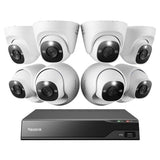 Reolink 12 Channel 4K PoE + Wi-Fi NVR Security System 4TB, 8 Wired Dome Cameras