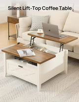 Retro-style High-back Coffee Table in White for Home Organization image 2
