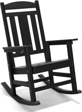 Rocking Chair Outdoor, Weather Resistant Poly Plastic Rocker Chairs, 350lb Heavy Duty, Oversized Porch for Adult, High Back Smooth Chairs...