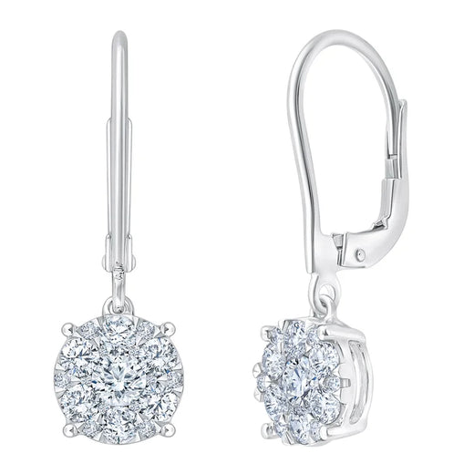 Round Brilliant Diamond Drop Earrings (1.00 Ctw) for Garage and Travel