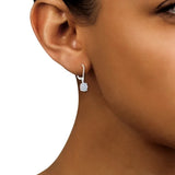 Round Brilliant Diamond Drop Earrings (1.00 Ctw) for Garage and Travel image 4