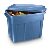 Rubbermaid Roughneck Stackable Storage Box with Lid, 68-L, Blue image 2