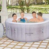 Saluspa Fiji Airjet Large Round 2 to 4 Person Inflatable Hot Tub Portable Outdoor Spa with 120 Airjets and Energysense Cover, Grey image 4