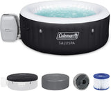 Saluspa Miami Airjet 2 to 4 Person Round Inflatable Hot Tub Portable Outdoor Spa with 120 Soothing Airjets and Insulated Cover, Black image 4
