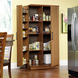 Sauder Homeplus 2-Door Storage Cabinet/Pantry with Adjustable Shelves, Sienna Oak Finish image 4