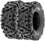 Set of 4 Atv Utv All-terrain Tires 25x8-12 Front & 25x10-12 Rear, 6 Pr, Tubeless A033 for Garage and Travel image 4