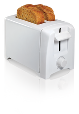 Simplicité 2-Slice Toaster, White, Removable Crumb Tray image 2