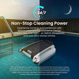 Solar Powered Automatic Robotic Pool Surface Skimmer Cleaner with 24/7 Continuous Cleaning Battery Power and Re-engineered Twin Salt Chlorine... image 3